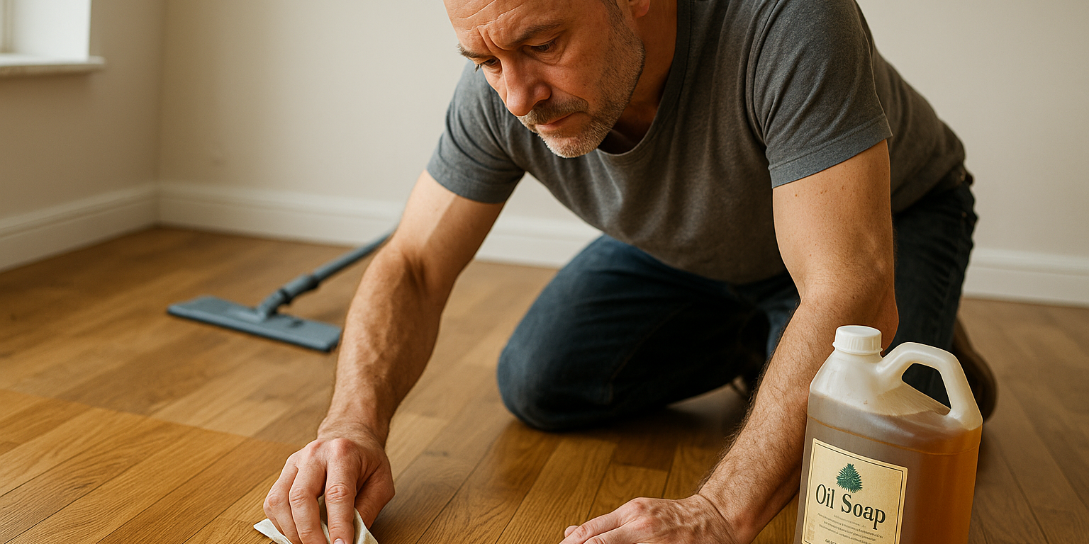 Illustration af Vedligeholdelse af olieret gulv: Sådan forlænges gulvets levetid effektivt