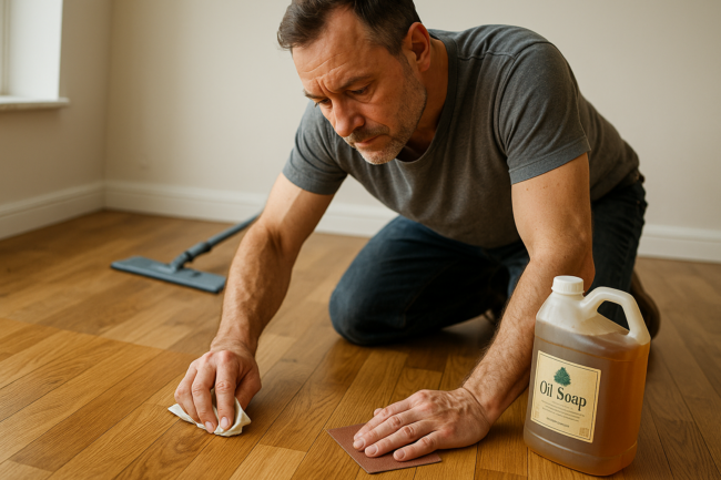 Illustration af Vedligeholdelse af olieret gulv: Sådan forlænges gulvets levetid effektivt